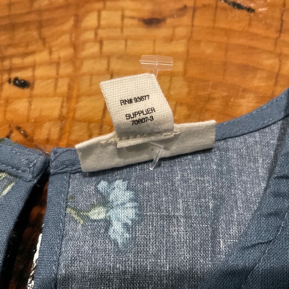 Ana Womens Top Size M Blue Floral Blouse 3/4 Sleeved NWT - Picture 8 of 9